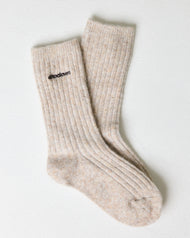 EE Ribbed Knit Socks - Light Taupe