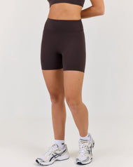 Luna Invisible Scrunch Shorts - Coffee Bean