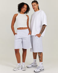 Omni Oversized Shorts - Grey Marle