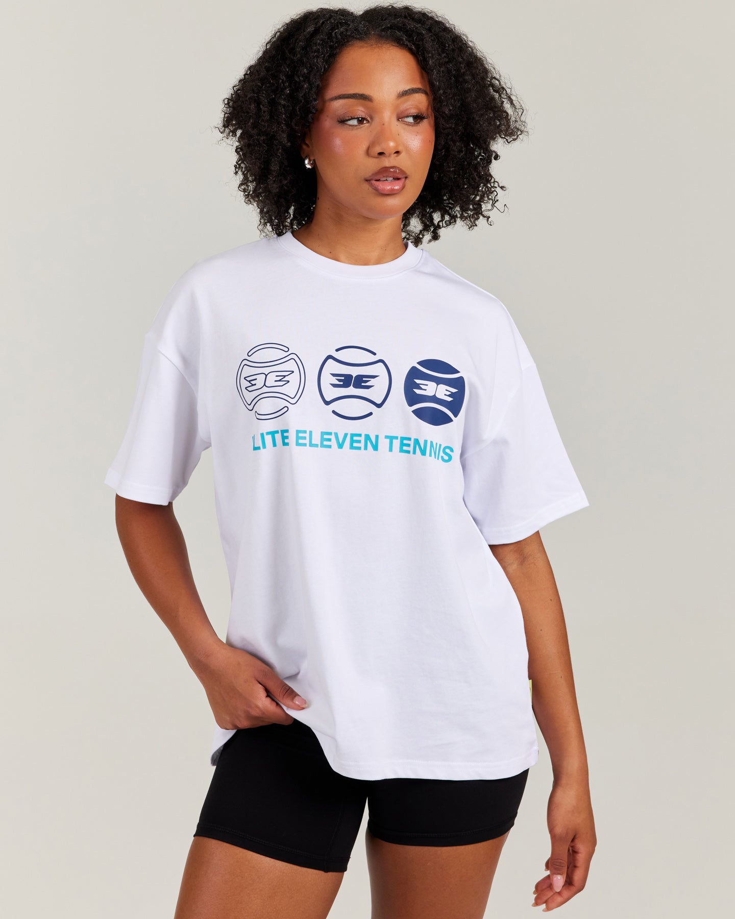 Women's Oversized Tri Ball Tee - White – Elite Eleven