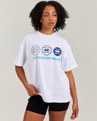 Women's Oversized Tri Ball Tee - White