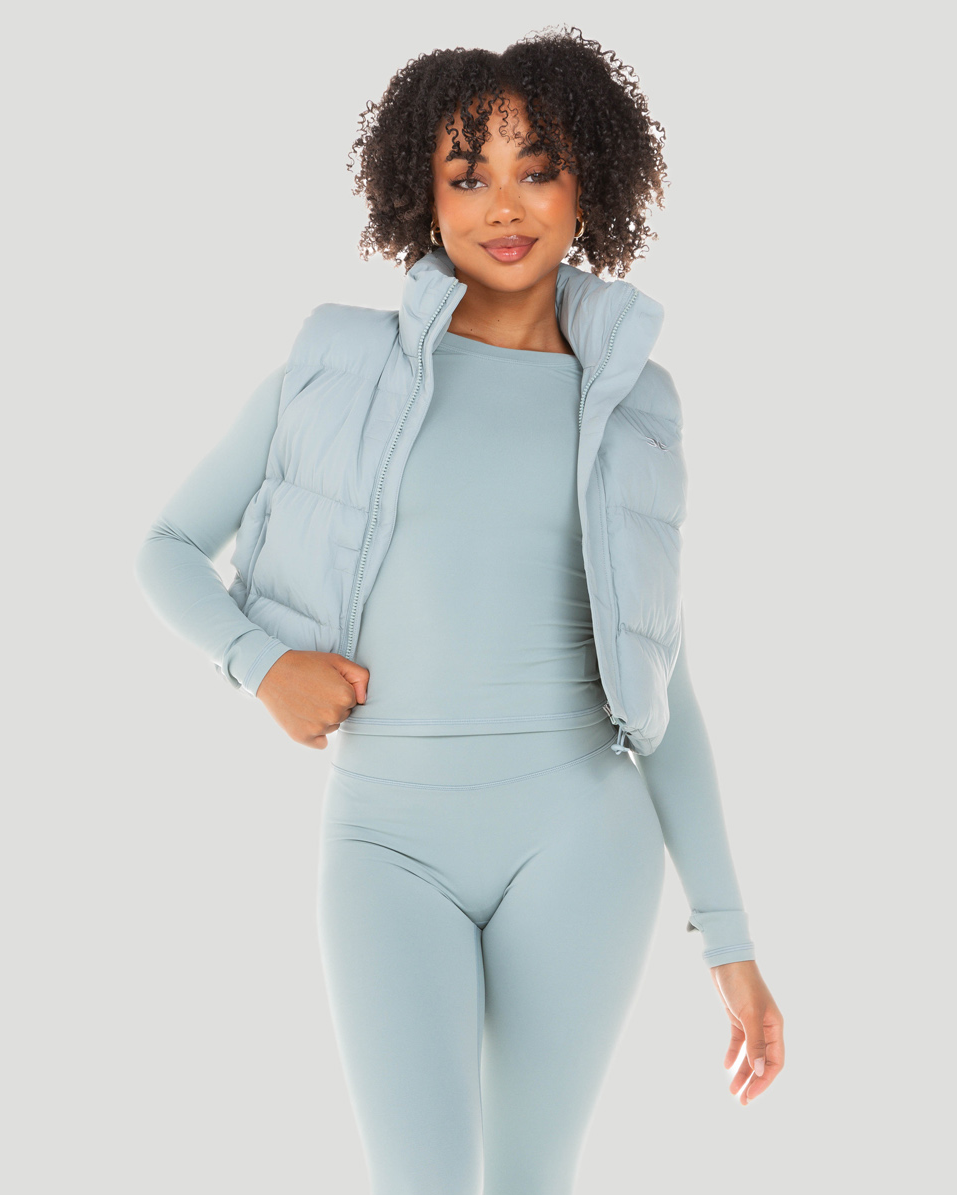 Cropped Puffer Vest Sea Foam – Elite Eleven - Main Image