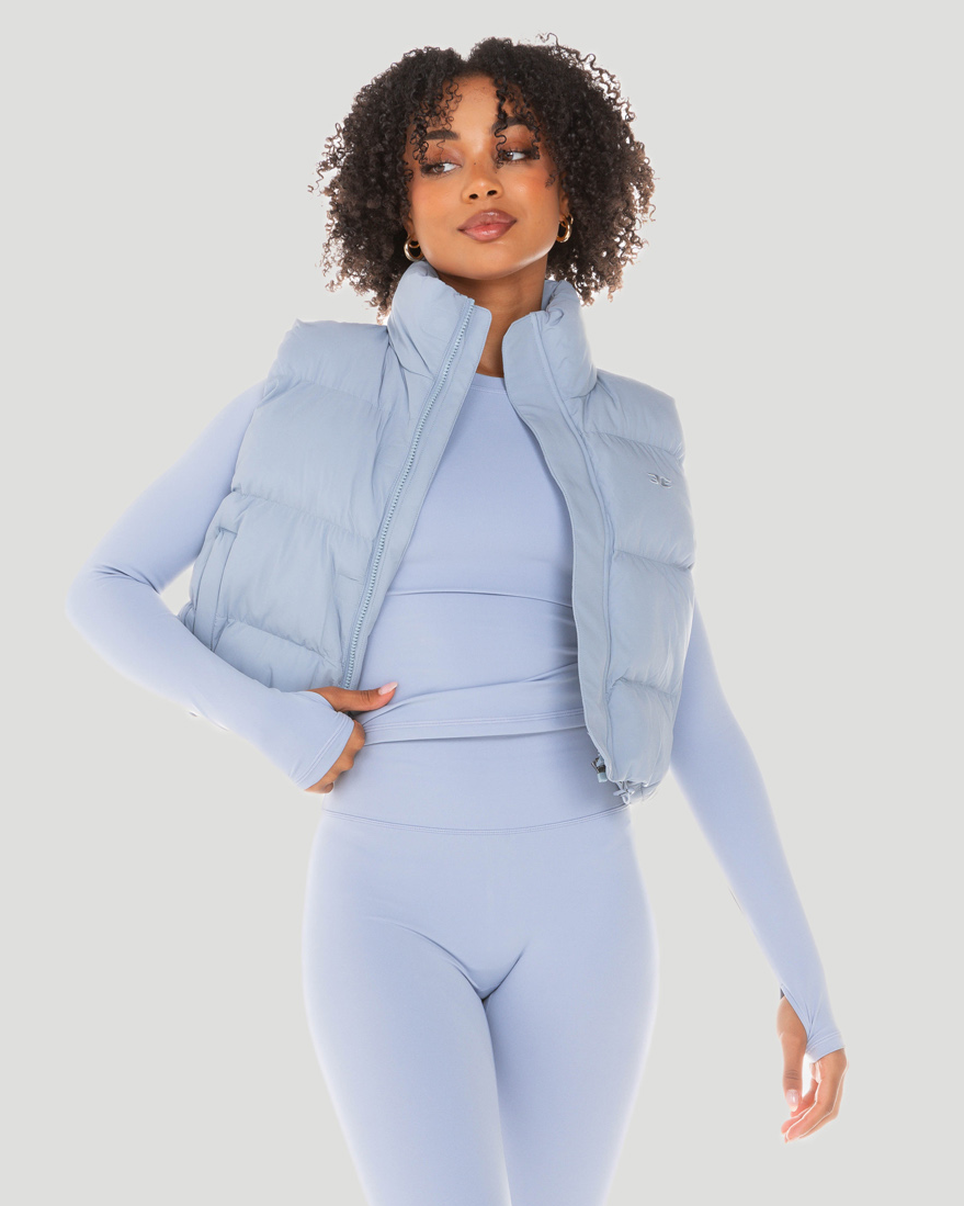Cropped Puffer Vest Blue Blizzard – Elite Eleven1