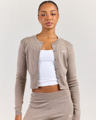 Lite Knit Button Up - Toasted Cashew