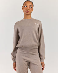 Lite Knit Crewneck - Toasted Cashew