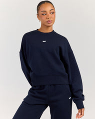 Omni Relaxed Crewneck - Navy