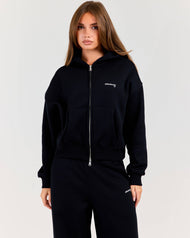 Cloudweave Zip Through Hoodie - Black