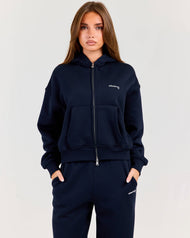 Cloudweave Zip Through Hoodie - Navy
