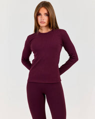 Ribbed Long Sleeve - Plum