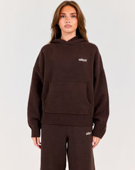 Winter Knit Hoodie - Coffee Bean