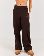 Winter Knit Wide Leg Pants - Coffee Bean