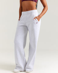 Omni Wide Leg Trackpants - Grey Marle/Cherry Cola
