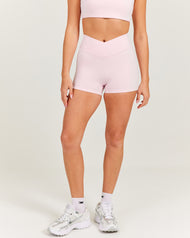 Aura Micro Cross Over Shorts - Blush Pink
