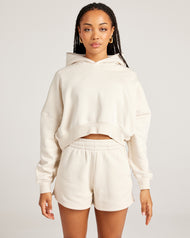 Omni Cropped Hoodie - Bone