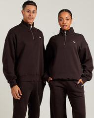 Omni Unisex 1/4 Zip - Coffee Bean