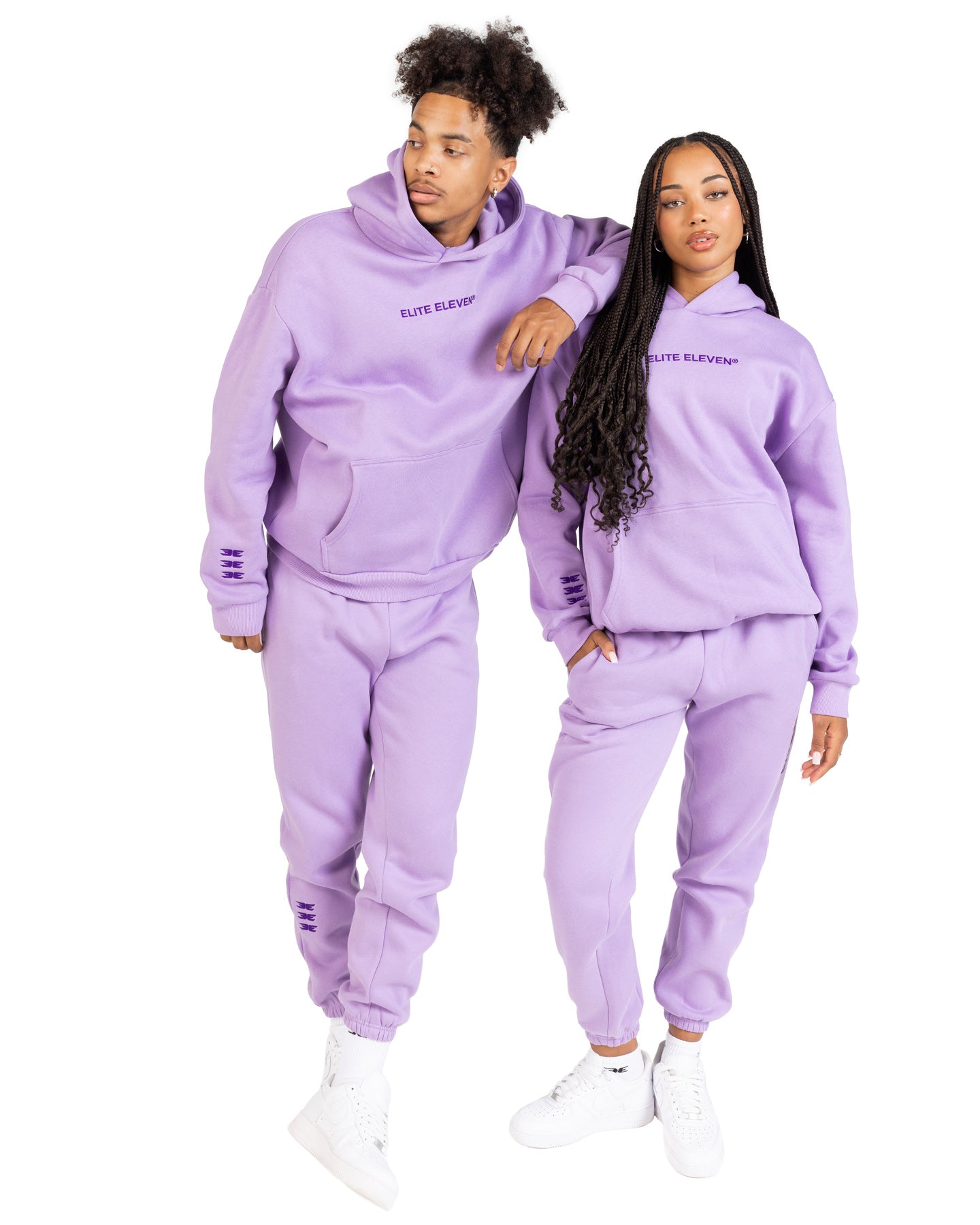 Unixes Sweatpants Set Girls Hoodie Pants Purple Cotton Joggers