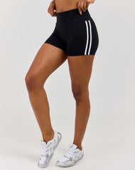 Airey Stripe Micro Shorts - Black/White