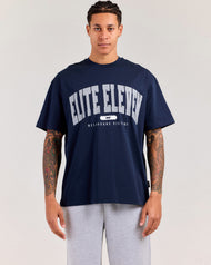 Men's Victory College Oversized Tee - Navy/White/Grey