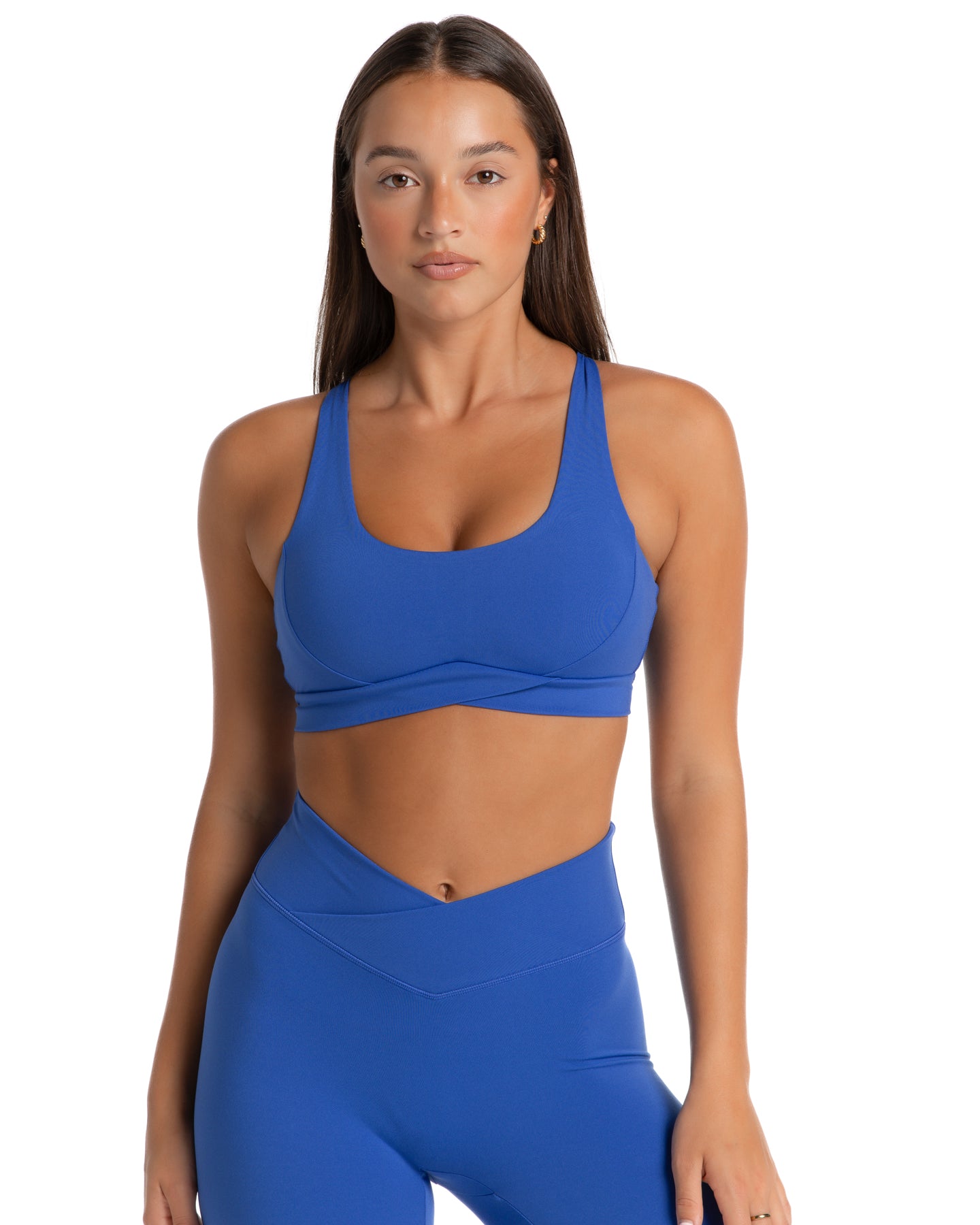 NEW Avia Women's Seamless Zip Front Sports Bra Size M Color Blue
