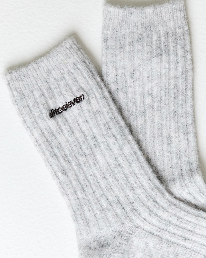 EE Ribbed Knit Socks - Grey