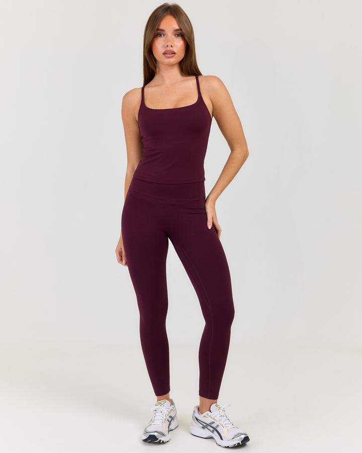 Luna Invisible Scrunch Petite Leggings - Deep Plum