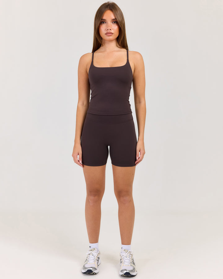 Luna Invisible Scrunch Shorts - Coffee Bean