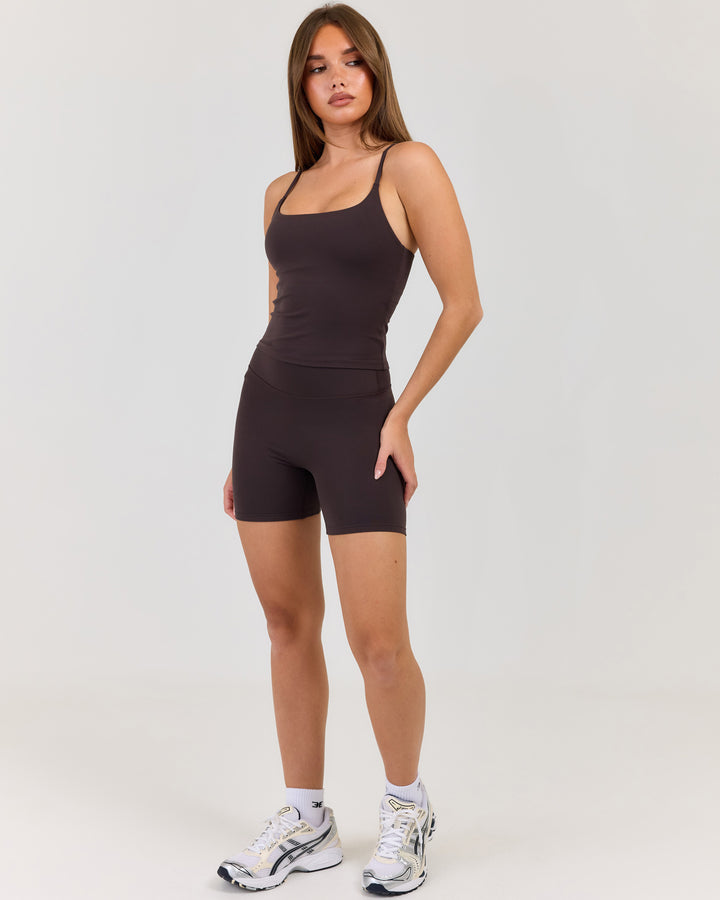 Luna Invisible Scrunch Shorts - Coffee Bean