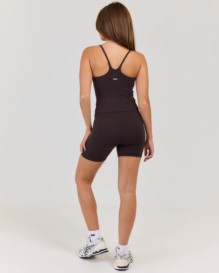 Luna Invisible Scrunch Shorts - Coffee Bean
