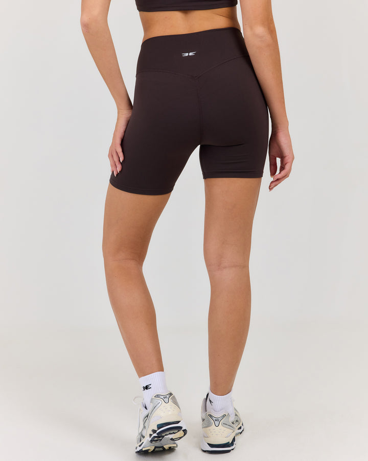 Luna Invisible Scrunch Shorts - Coffee Bean