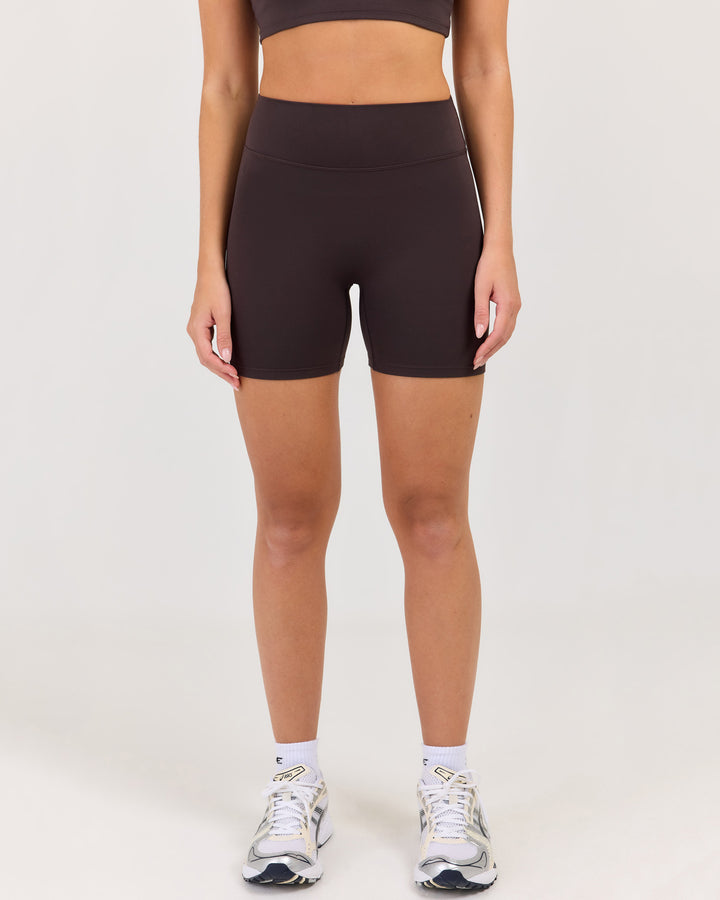 Luna Invisible Scrunch Shorts - Coffee Bean