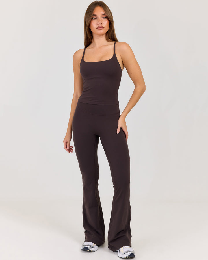 Luna Flare Leggings - Coffee Bean