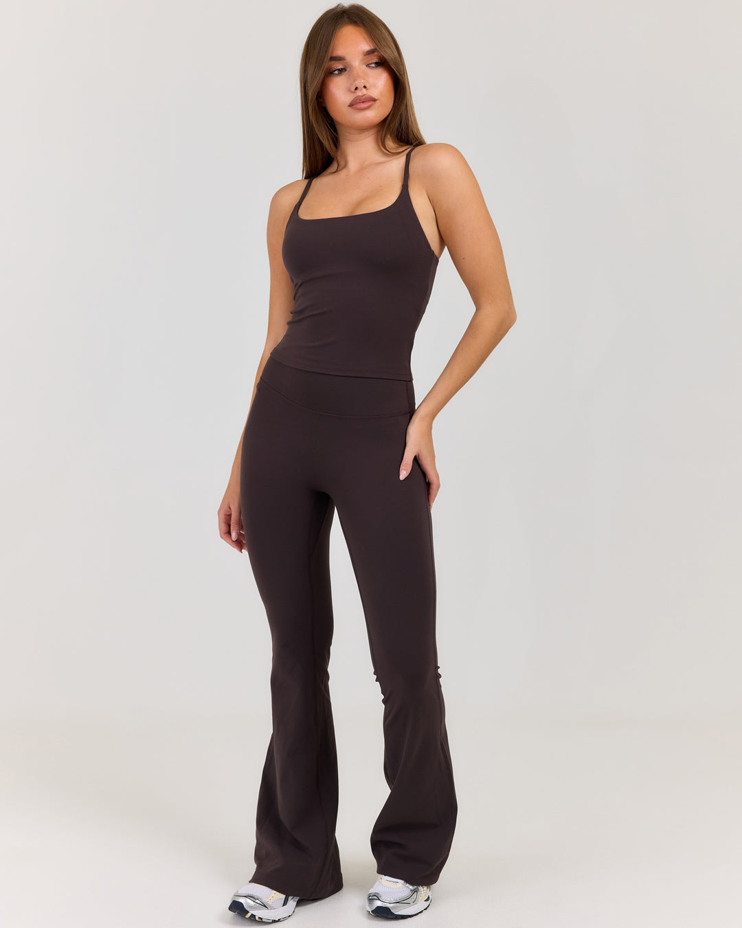 Luna Flare Leggings - Coffee Bean
