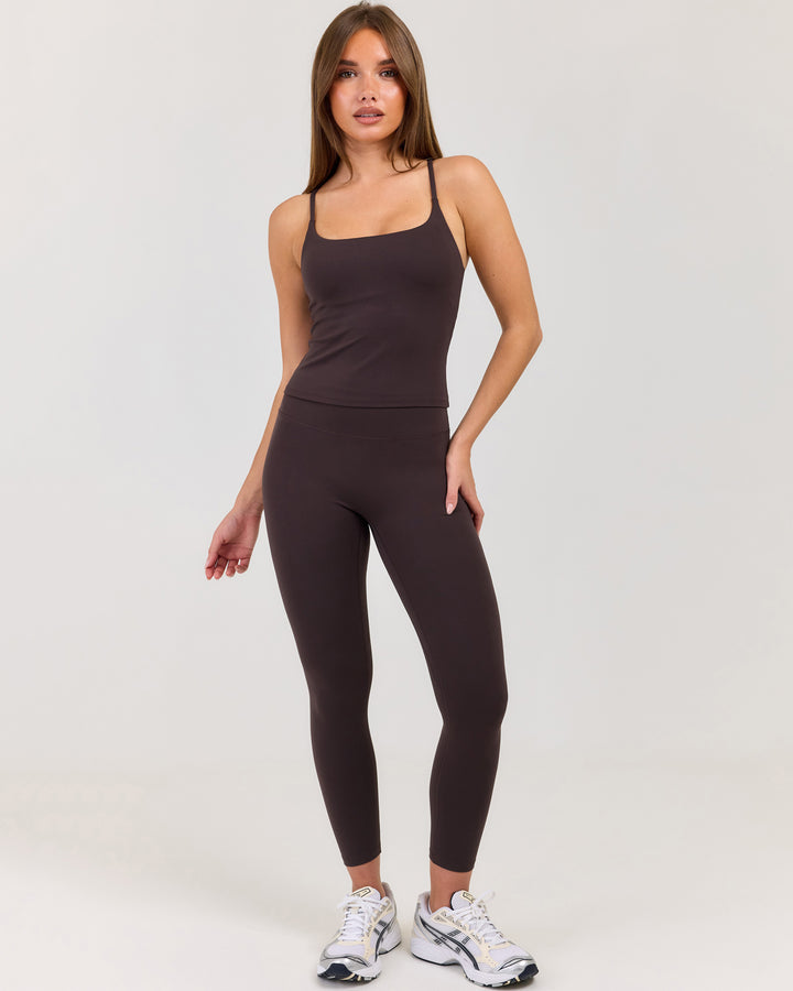 Luna Invisible Scrunch Petite Leggings - Coffee Bean