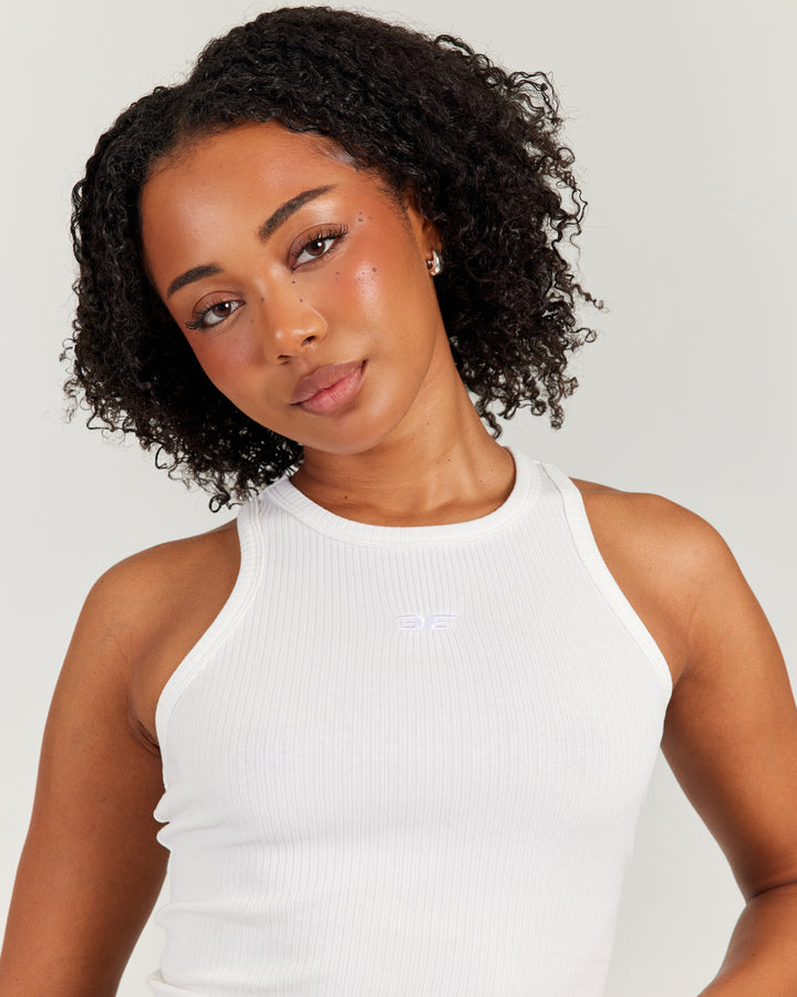 EE Ribbed Singlet - White