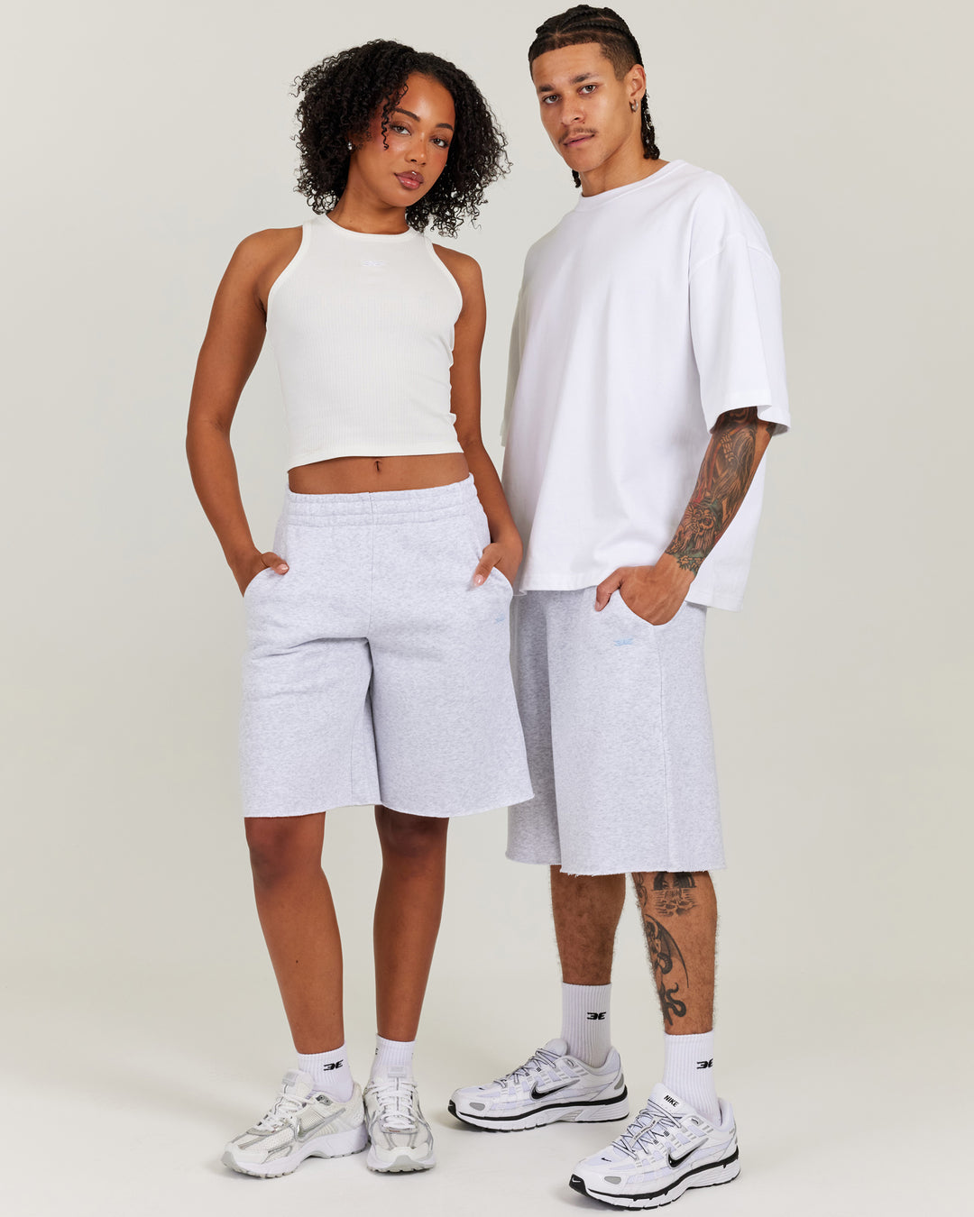 Omni Oversized Shorts - Grey Marle