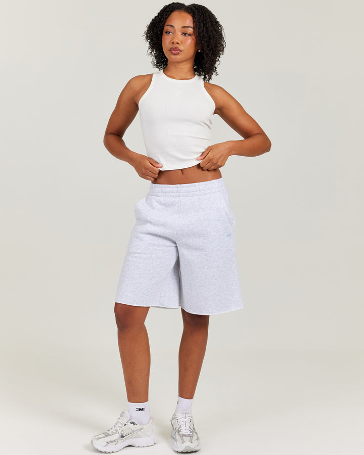 Omni Oversized Shorts - Grey Marle