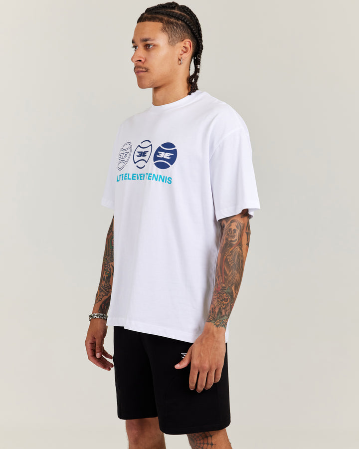 Men's Oversized Tri Ball Tee - White