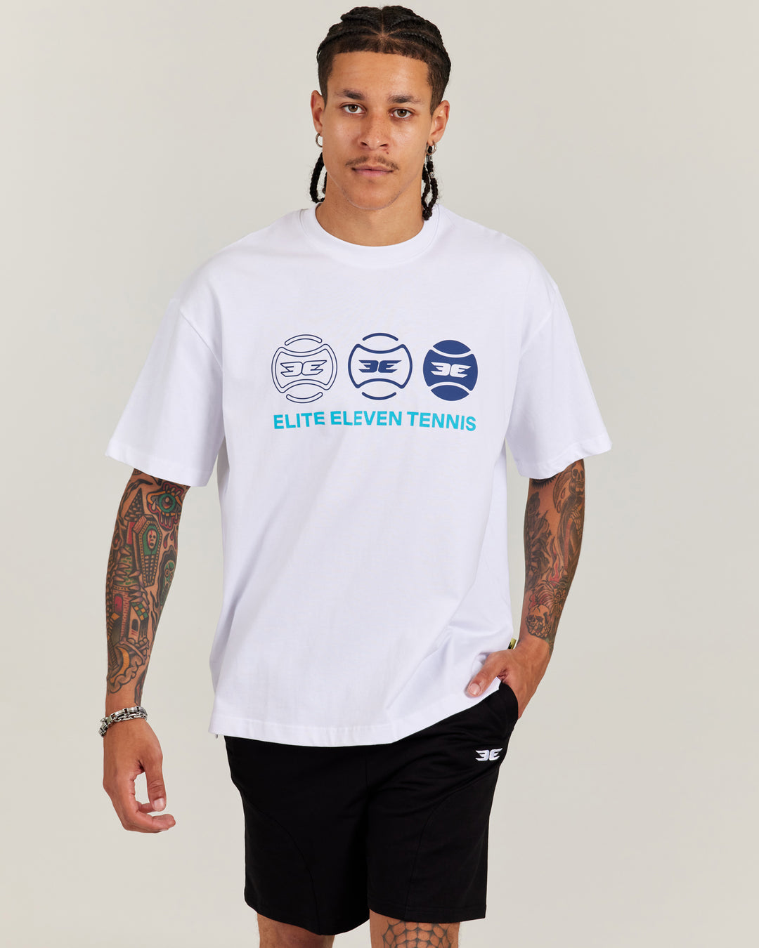 Men's Oversized Tri Ball Tee - White