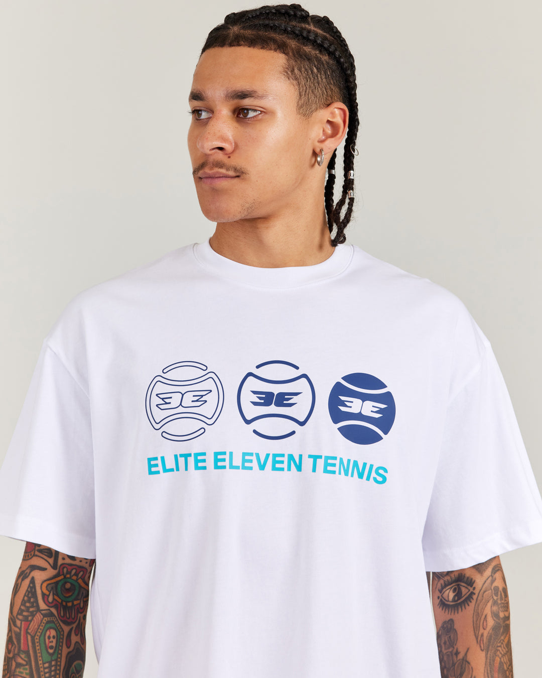 Men's Oversized Tri Ball Tee - White