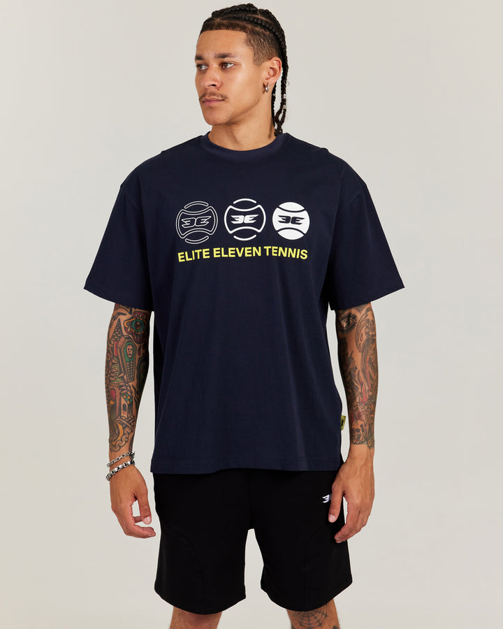 Men's Oversized Tri Ball Tee - Navy
