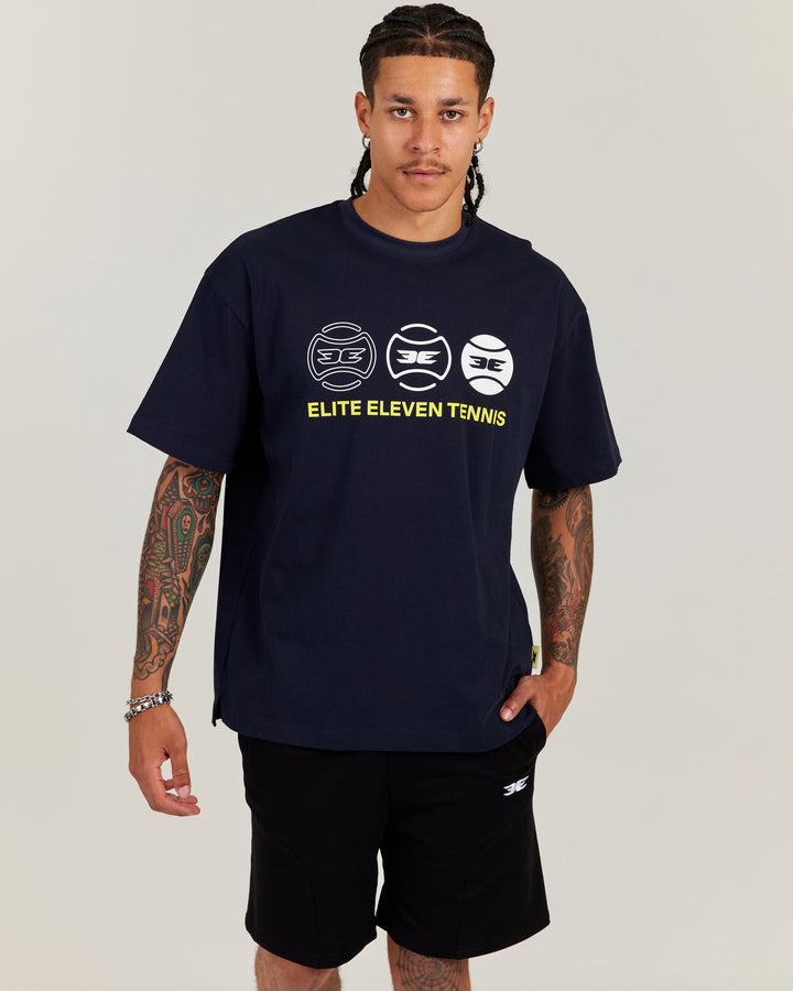 Men's Oversized Tri Ball Tee - Navy