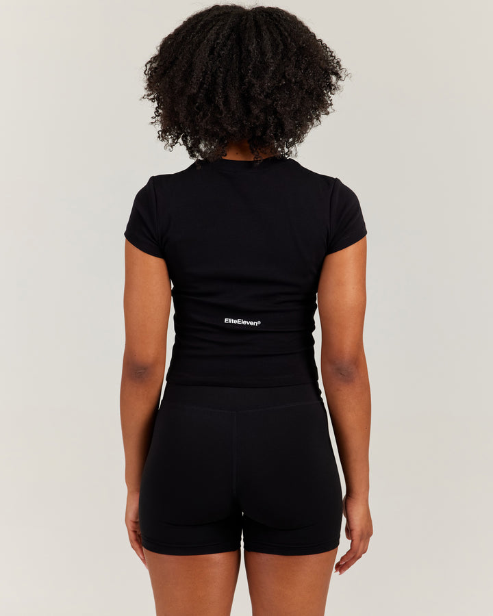 Women's Clubhouse Baby Tee - Black