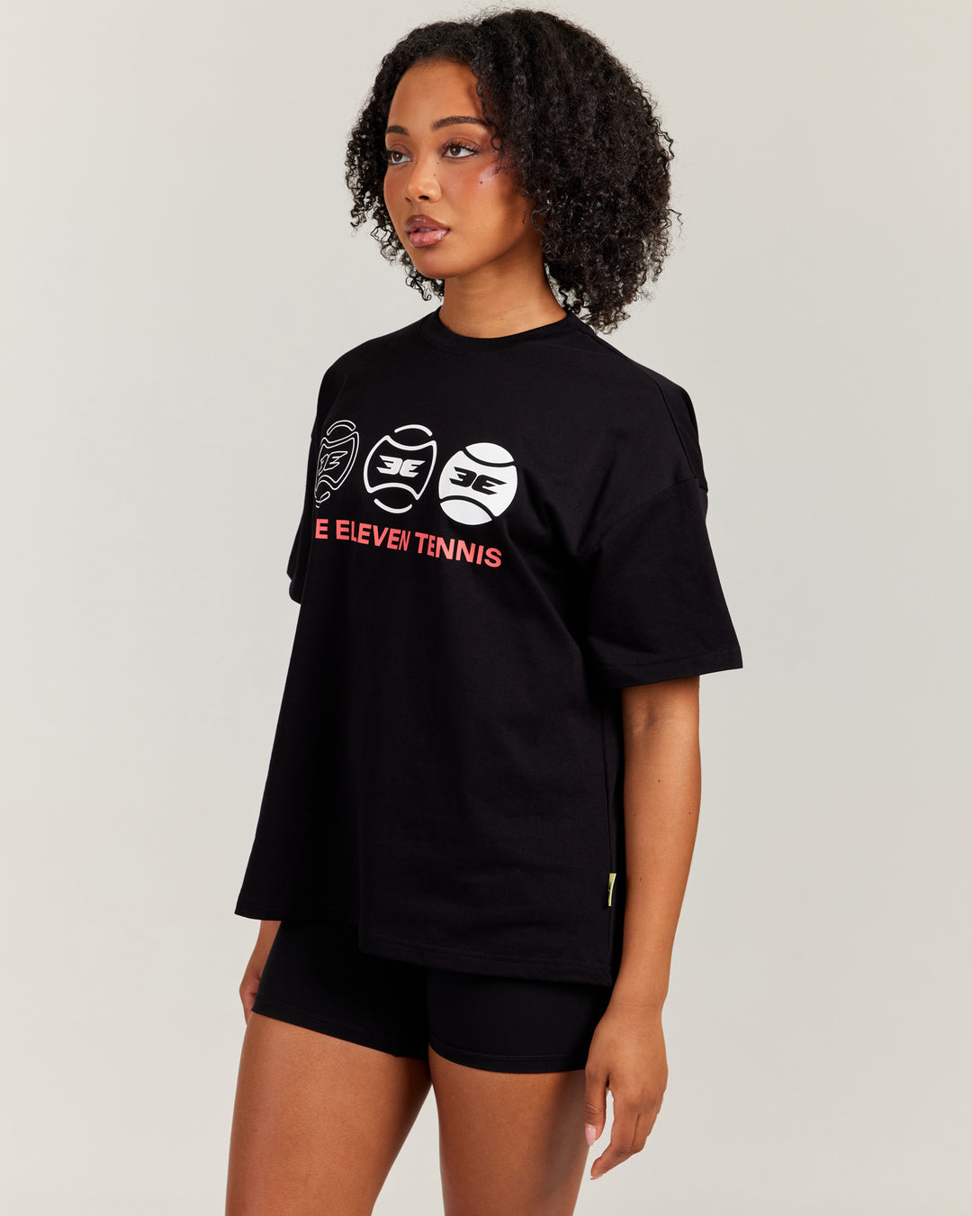 Women's Oversized Tri Ball Tee - Black
