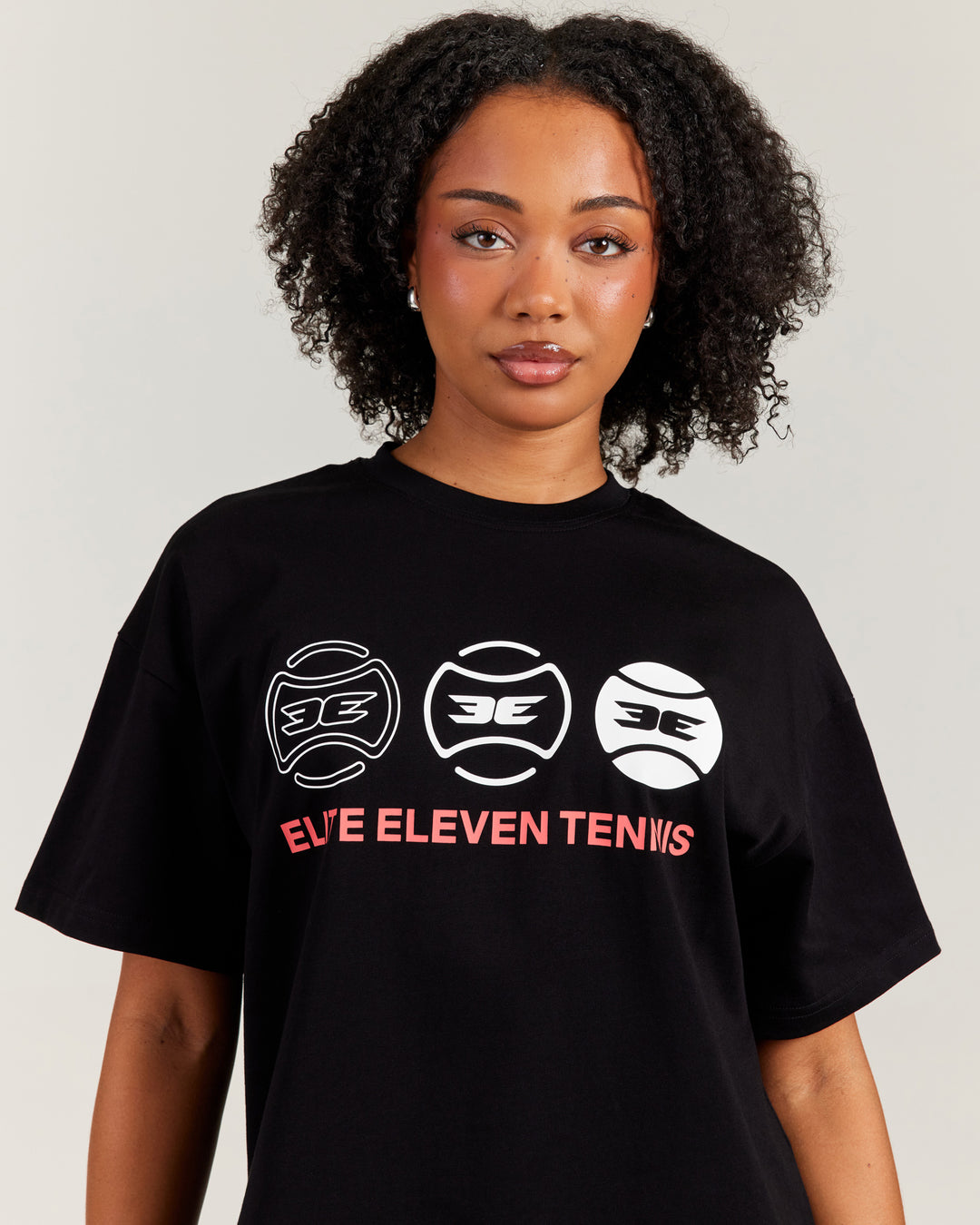 Women's Oversized Tri Ball Tee - Black