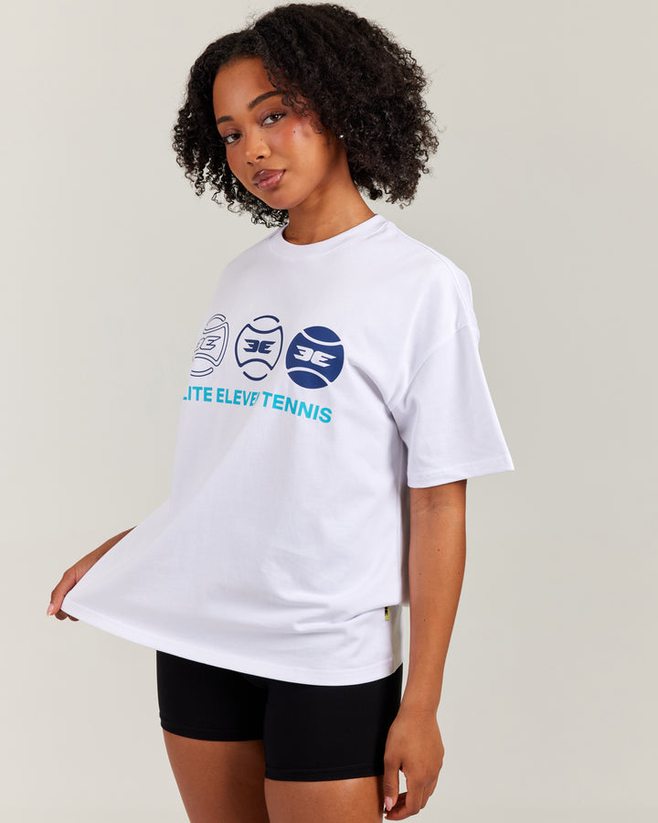 Women's Oversized Tri Ball Tee - White