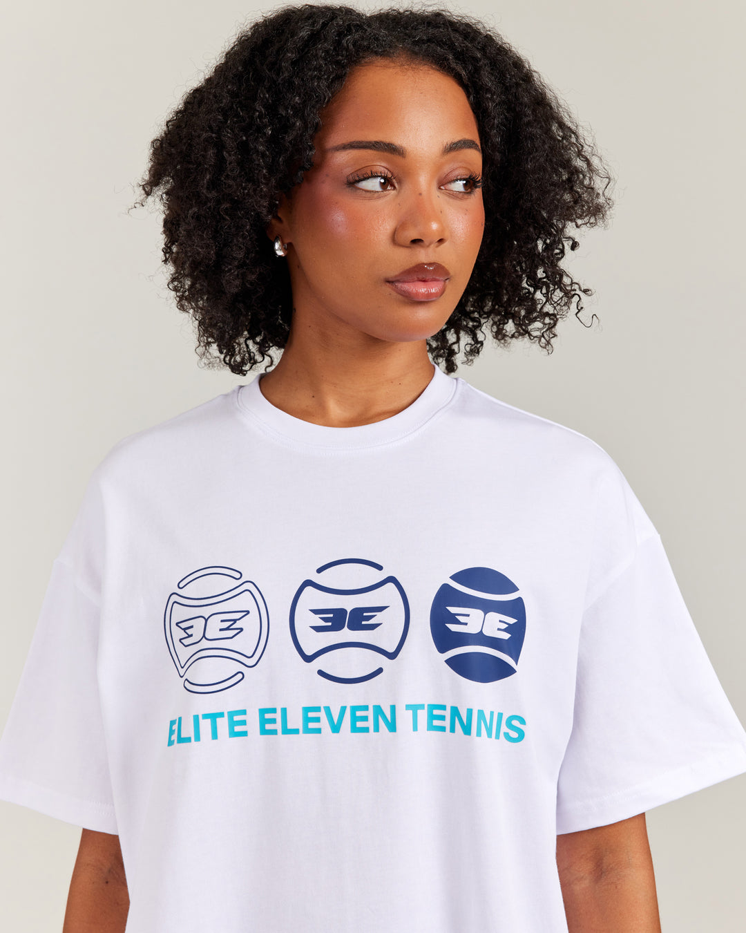 Women's Oversized Tri Ball Tee - White