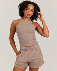 Ribbed Singlet - Toasted Cashew