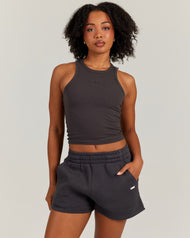 Ribbed Singlet - Charcoal