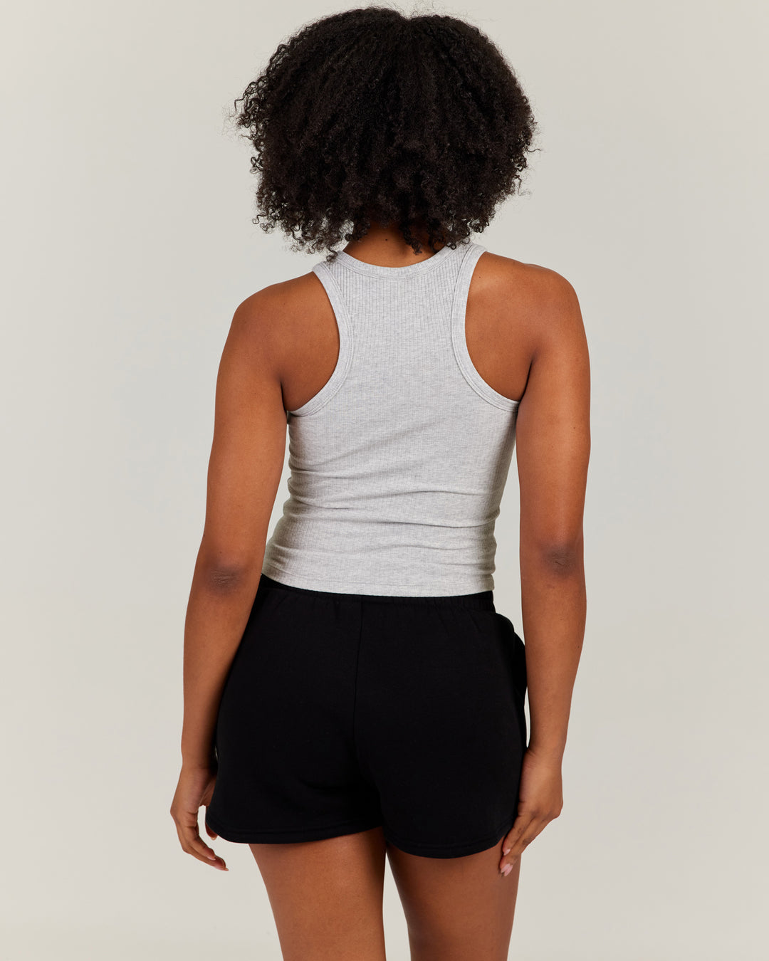 Ribbed Singlet - Grey Marle