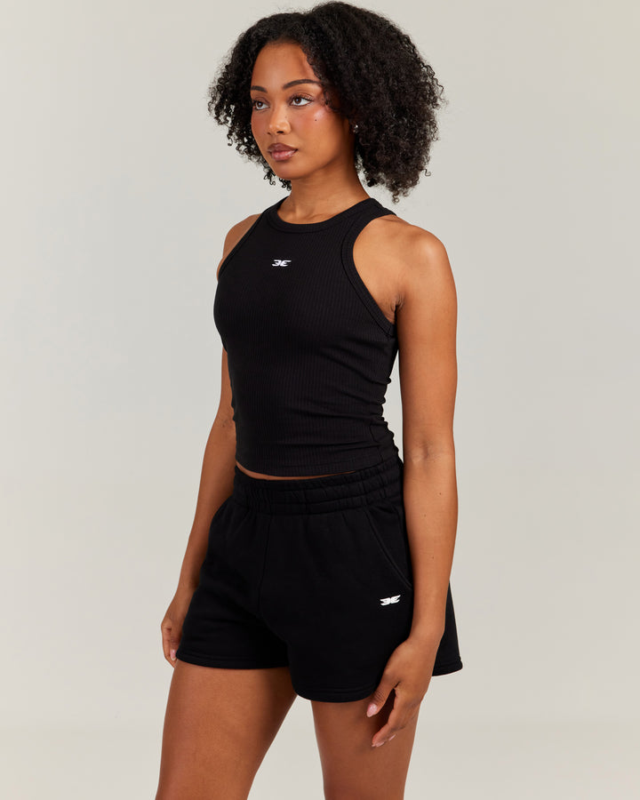 Ribbed Singlet - Black/White